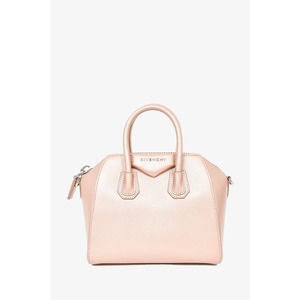 Givenchy Pink Chrome Leather Mini Antigona Top Handle w/ Strap